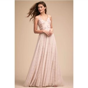 Anthro Adrianna Papell Cluny Tulle Gown Dress